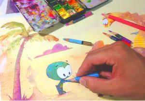 A aquarela de cores do Horácio